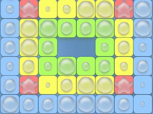 泡で床を破壊するパズルゲーム Dropz